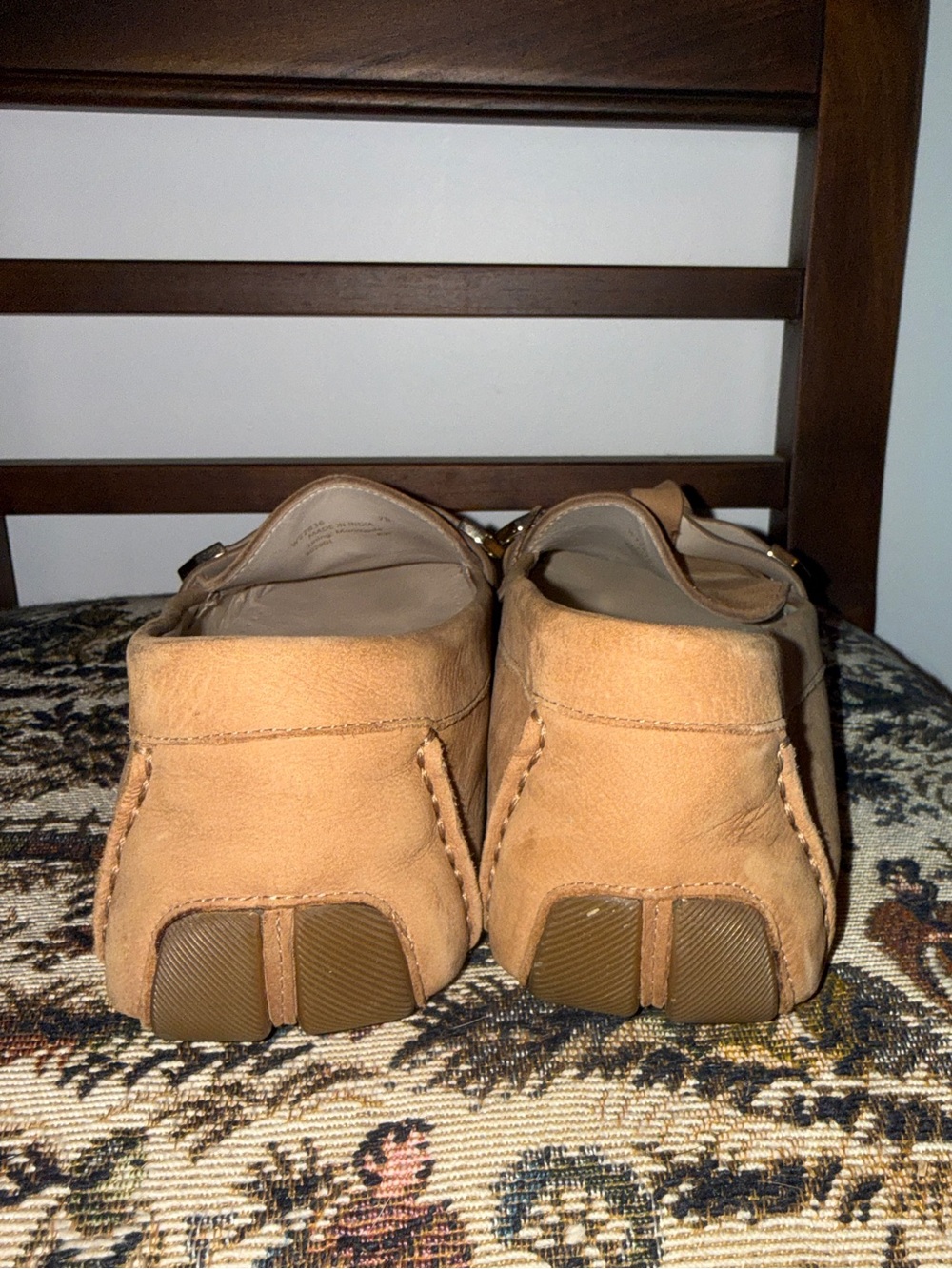 Cole Haan Evelyn Bow Driver Loafers Birch Beige Nubuck Suede Women’s 7B - Picture 13 of 16